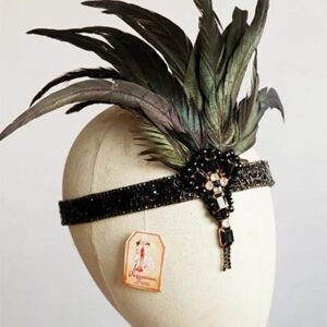 black feathers gatsby headpiece